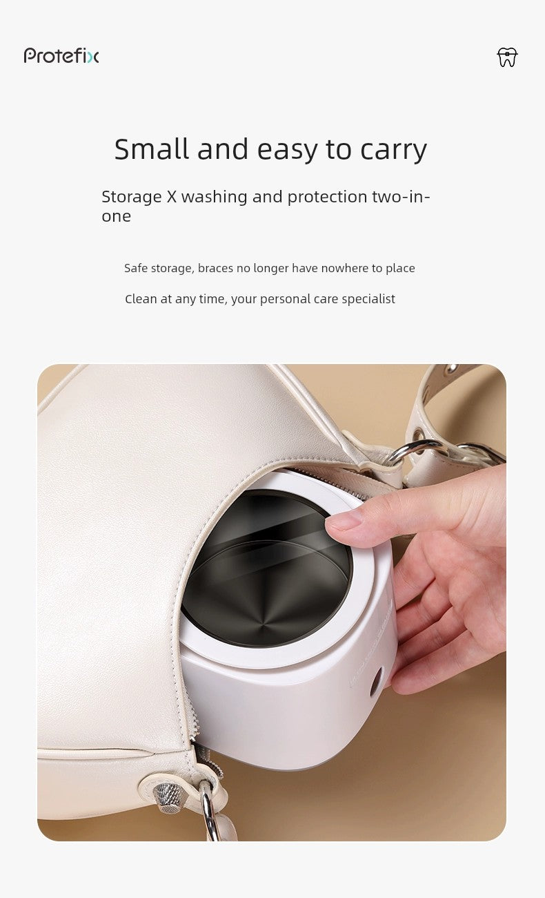 Ultrasonic Tooth Socket Cleaning Device Portable Orthodontic Retainer Dentures Glasses Invisible Tooth Socket Washing Machine Automatic Home Use