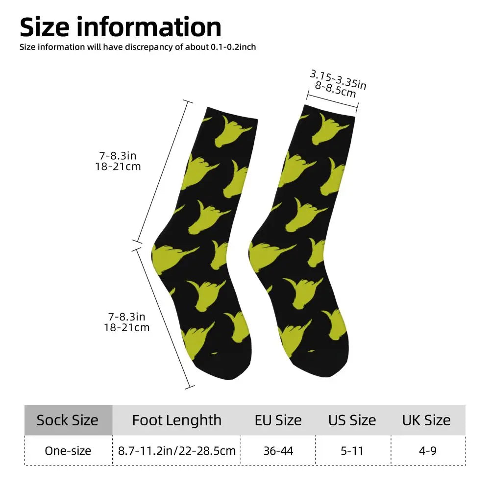 Novelty Christmas-S-Green-S-Grinching Socks Men's Women's Fashion Socks Spring Summer Autumn Winter Middle Tube Socks Gift