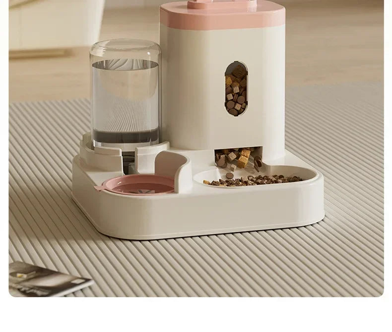 Pet Automatic Feeder Convenient Water Dispenser Cat and Dog Food Elevated Bowl with Fountain Large Capacity Drinker Accessories