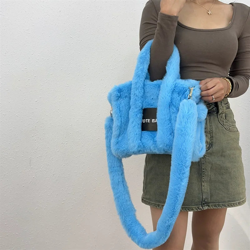 Faux Fur Ladies Tote Bag