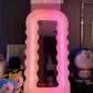 Full Body Fitness Pink Luminous Floor Mirror