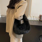 Faux Soft Plush Women's Small Half Moon Bag