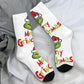 Unisex Men Socks Christmas-S-Green-S-Grinching Just Waiting for Christmas Stockings Winter Kawaii Socks Climbing Non Skid Socks