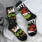 Unisex Men Socks Christmas-S-Green-S-Grinching Just Waiting for Christmas Stockings Winter Kawaii Socks Climbing Non Skid Socks