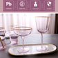 Nordic Creative Pink Cocktail Glass Lead-Free Crystal Home Champagne Wine Glasses Set Goblet Juice Water Cup Golden Edge Kettle