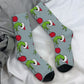 Pink Christmas-S-Green-S-Grinching Stockings Monster Trendy Socks Winter Anti Skid Socks Women Men Running High Quality Socks
