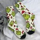 Unisex Men Socks Christmas-S-Green-S-Grinching Just Waiting for Christmas Stockings Winter Kawaii Socks Climbing Non Skid Socks