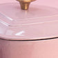 Beautiful 2-Quart Cast Iron Heart Dutch Oven, Pink Champagne, Drew Barrymore