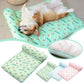 Summer Pet Cooling Mat Ice Silk Mat With Pillow Cushion Cat Dog Breathable Pad Sofa For Small Medium Dogs Cool Sleep Mats