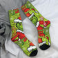 Unisex Men Socks Christmas-S-Green-S-Grinching Just Waiting for Christmas Stockings Winter Kawaii Socks Climbing Non Skid Socks