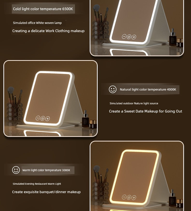LED Standing Student Household Smart Makeup Mirror with Light