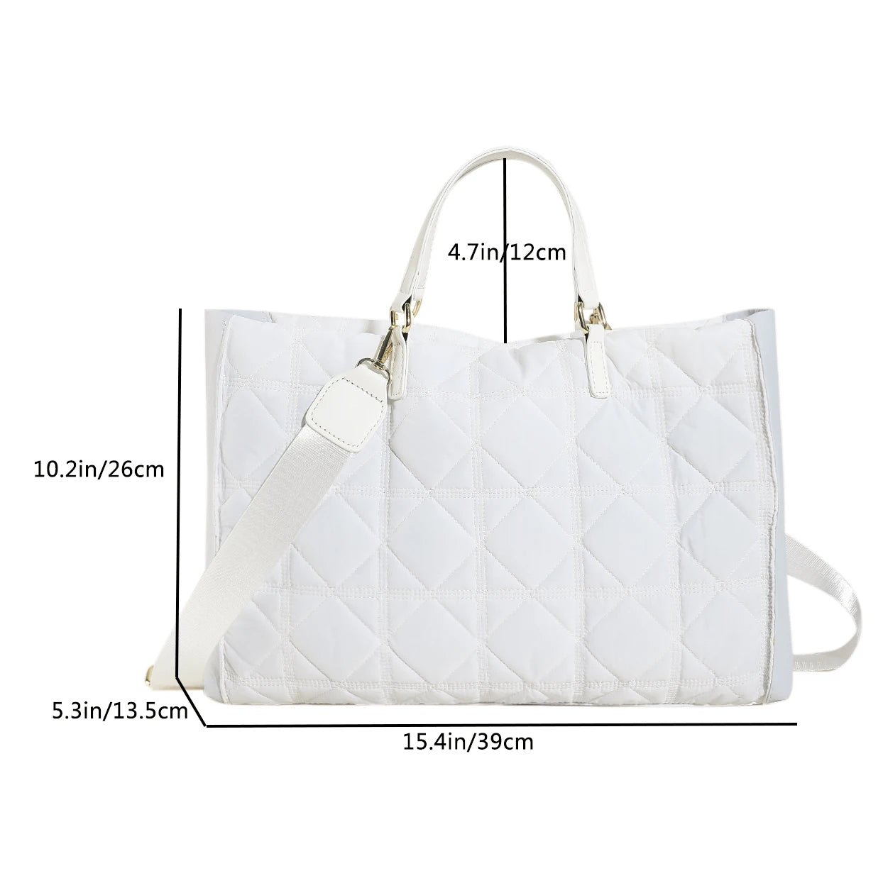 Green Padded Handbag Fashion Quilted Shoulder Bags For Women 2023 Winter Space Cotton Shopper Bag Portable Large Capacity Tote