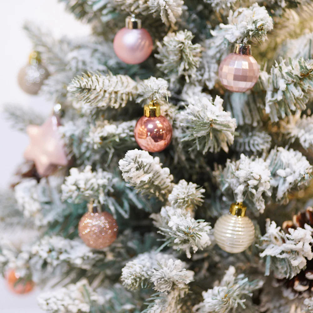 Tree Decorations Christmas Ornaments Holiday Celebrations Light Gold Pink Combination 3cm Diameter Lightweight