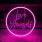 Love Yourself Neon Sign Engrave Personality Custom USB Led Luminous Letters For Coffee Shop Bars Decoration Lights on The Wall