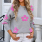 Knitted Flower Sweaters For Women Blusa De Frio Feminina