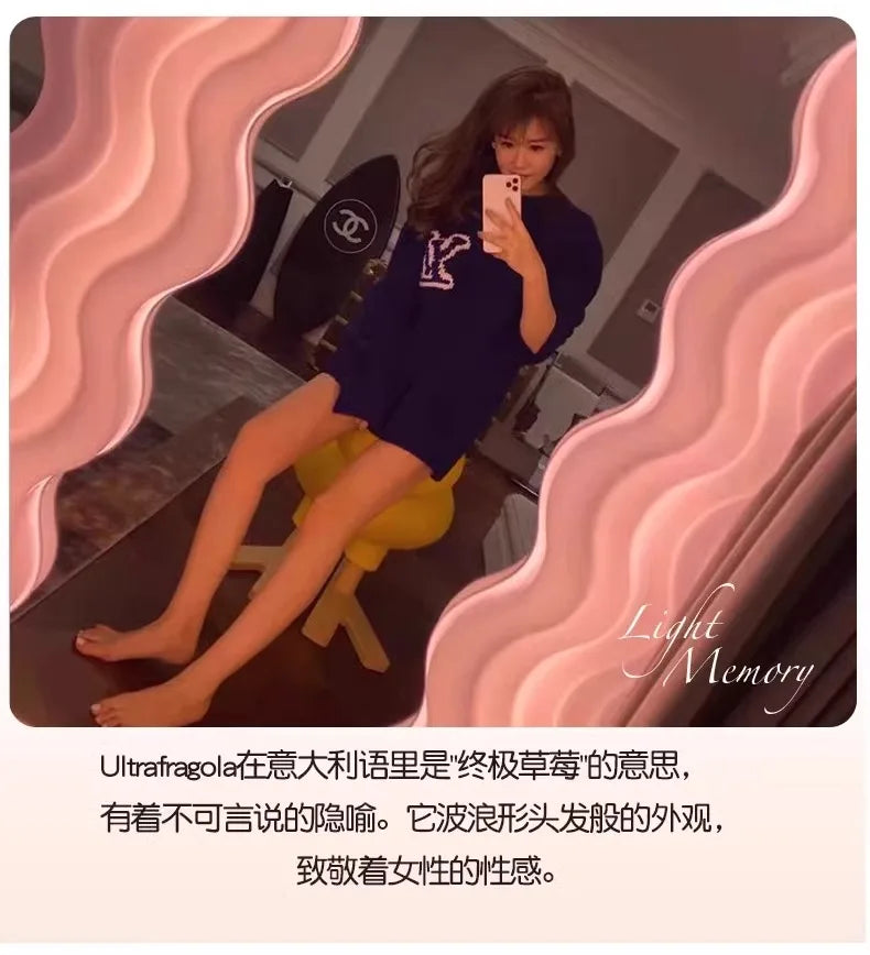 Full Body Fitness Pink Luminous Floor Mirror