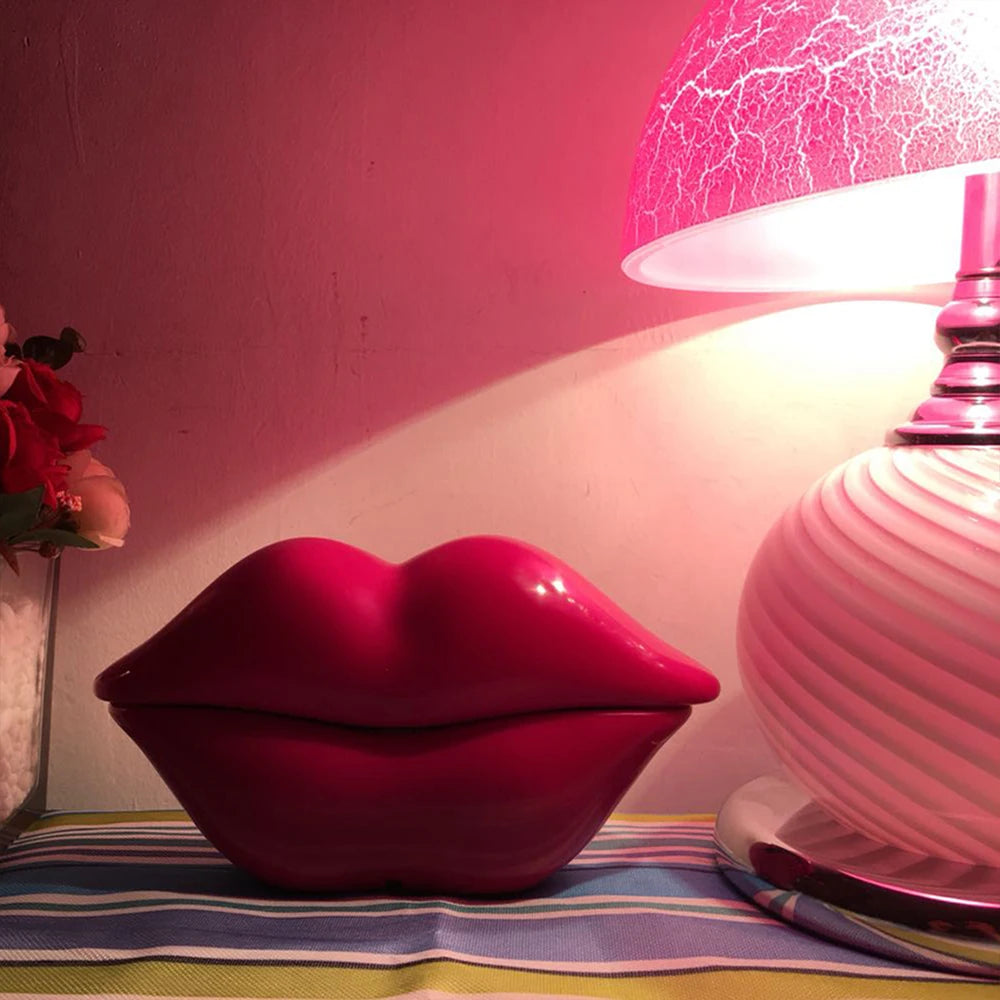 Pink Red Mouth Shape Lips Telephone Multi-Functional Cute Desk Landline Phone Home Office Decoration Set Stylish Household  DIY