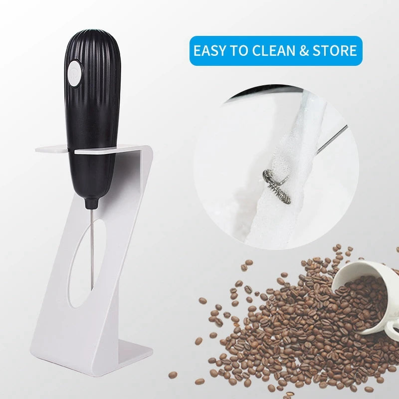 Milk Frother Handheld Electric Whisk Foamer Maker For Coffee Latte Hot Chocolate Cappuccino Egg Mixer Blender Stand