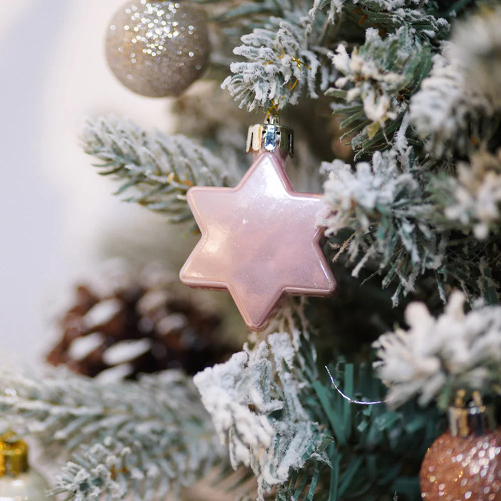 Tree Decorations Christmas Ornaments Holiday Celebrations Light Gold Pink Combination 3cm Diameter Lightweight