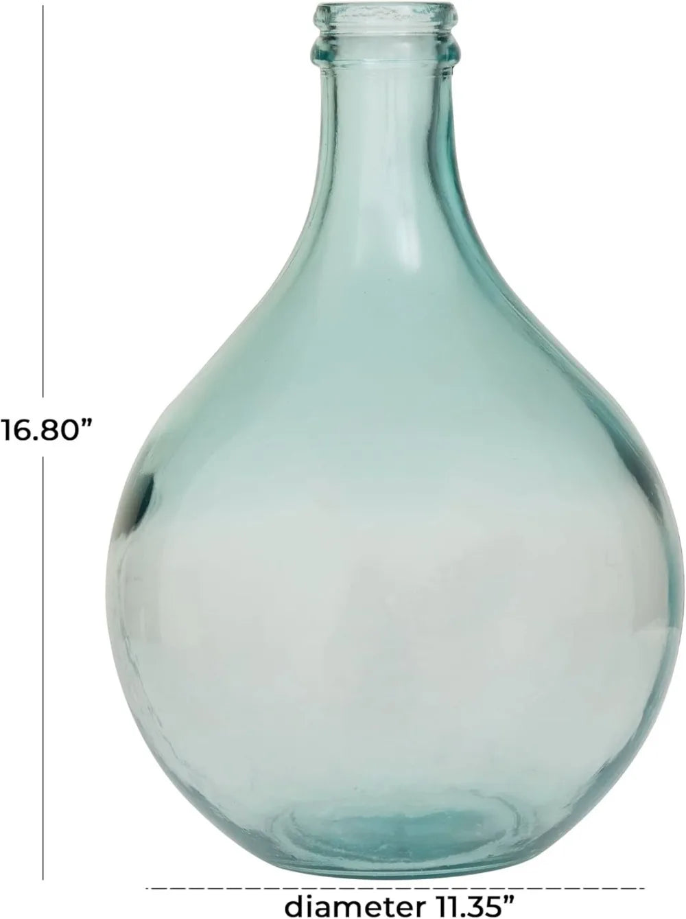 Deco 79 Recycled Glass Handmade Decorative Vase Spanish Bottle Centerpiece Vase, Flower Vase for Home 11" x 11" x 17"