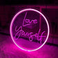Love Yourself Neon Sign Engrave Personality Custom USB Led Luminous Letters For Coffee Shop Bars Decoration Lights on The Wall