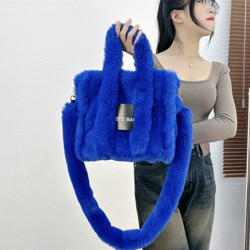 Faux Fur Ladies Tote Bag