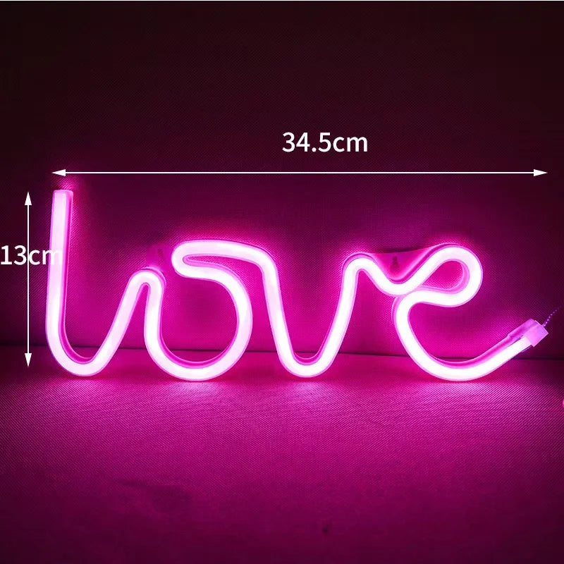 led neon letter light LOVE modeling night light USB festive atmosphere decoration birthday party proposal scene layout
