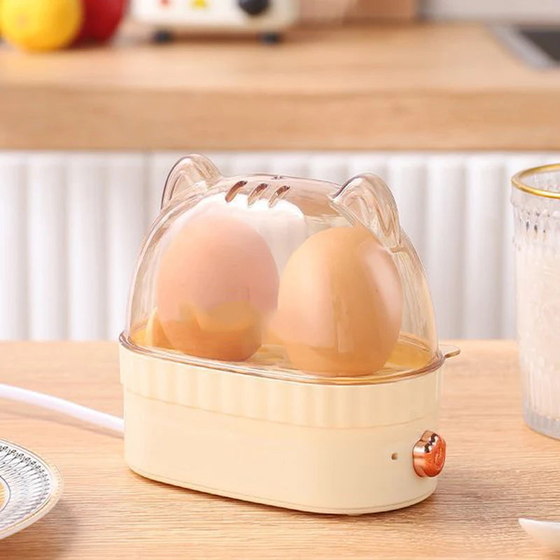 DMWD 120W 220V Electric Egg Boiler Poacher Automatic Power Off Mini Breakfast Machine Egg Cookers 2 Eggs Portable Food Steamer