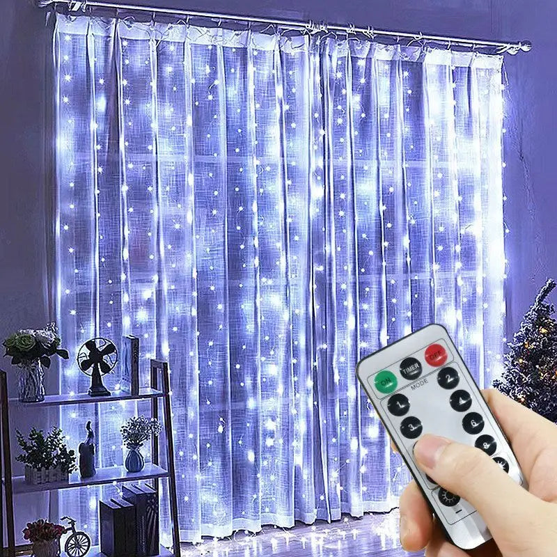 LED Garland Curtain String Lights USB Remote Control Fairy Festoon Light Christmas Decoration for Room Party Wedding New Year