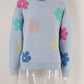 Spell Color Flower Round Collar Pullover Knitted Sweater