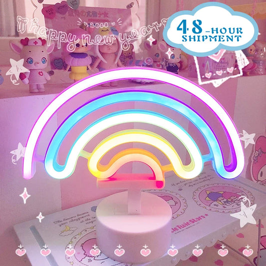 Rainbow LED Unicorn Neon Sign Night Light Home Kids Bedroom Indoor Lighting Decor Lamp Lovely LED Night Light