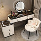 Multifunction Wireless Charging Princess Dressing Table Convertible Bedroom Smart Makeup Vanity With LED Mirror