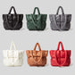 Fashion Fluorescent Green Padded Women Shoulder Bags Designer Quilted Handbags Luxury Laser Nylon Large Capacity Tote Bag Winter