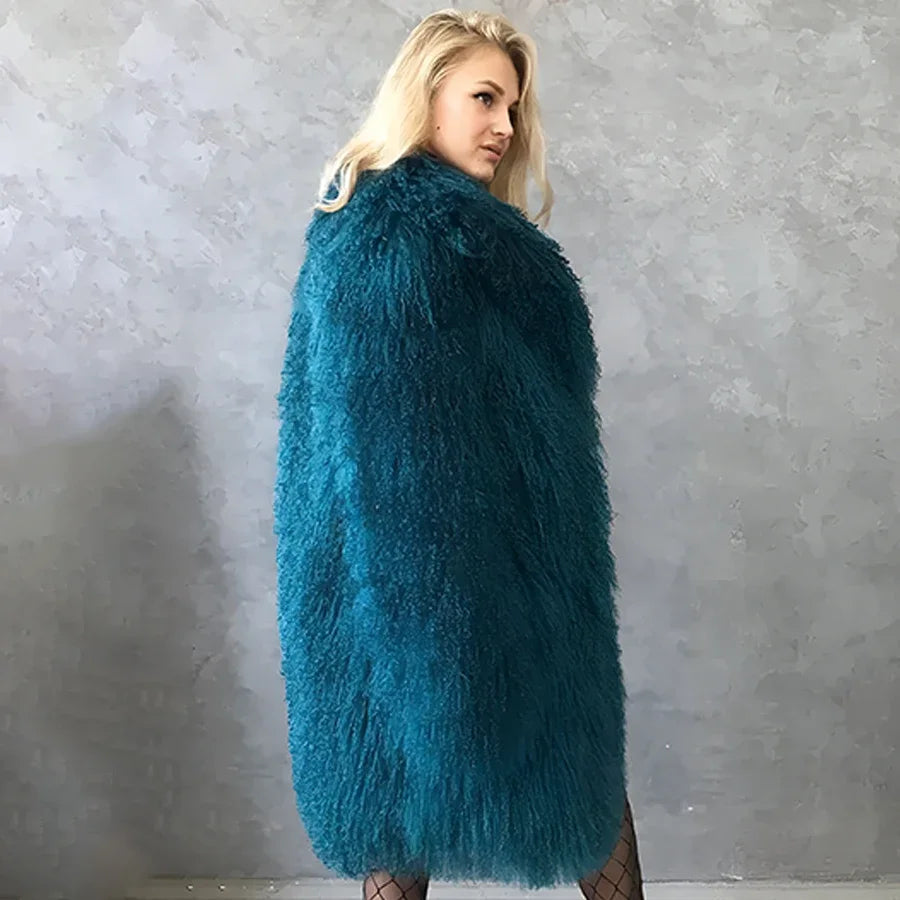Ladies Sheep Skin Coat For Women Mongolia Sheep Fur Coats Pink Sheepskin Coat Winter Fashion Lamb Coats