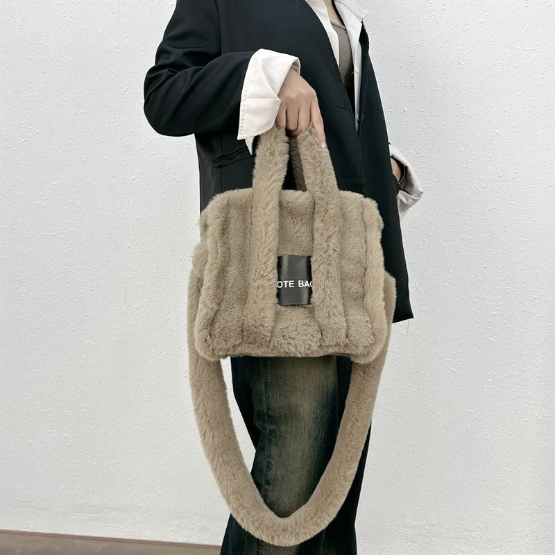 Faux Fur Ladies Tote Bag