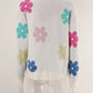 Spell Color Flower Round Collar Pullover Knitted Sweater
