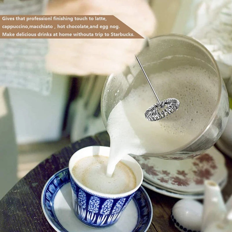 Milk Frother Handheld Electric Whisk Foamer Maker For Coffee Latte Hot Chocolate Cappuccino Egg Mixer Blender Stand