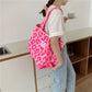 Pink Leopard Print Women Handbag Large Capacity Single Tote