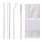 Pink Reusable Glass Straw Set 12mmWide, 8mmWide, Suitable For Juice, Solid Drinks, Milkshakes, Plus Complimentary Cleaning brush