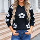 Knitted Flower Sweaters For Women Blusa De Frio Feminina