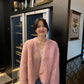 Tuscan Fur True Lamb Wool Sheep Trimmed Fleece Fur Coat