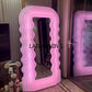 Full Body Fitness Pink Luminous Floor Mirror