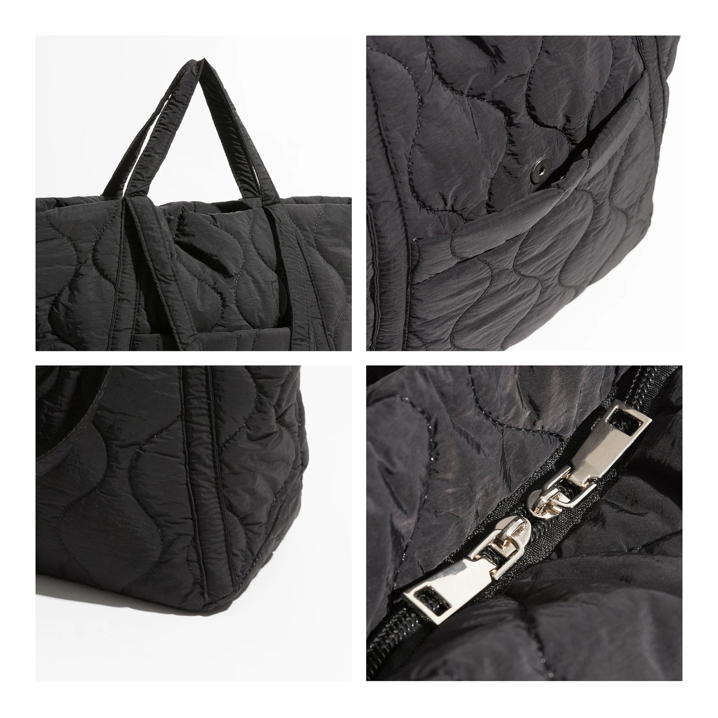 MABULA Green Cotton Padded Women's Handbag Fit 13" Laptop Big Capacity Quilted Work Bag Japanese Simple Shoulder Puffer Purse