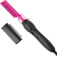 Electric Pink Hot Comb Professional Fast Heating Styling Comb Hair Straightener Portable Anti-Scald Straightening Press Comb