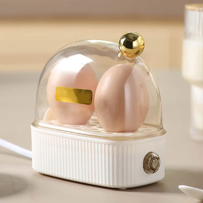 DMWD 120W 220V Electric Egg Boiler Poacher Automatic Power Off Mini Breakfast Machine Egg Cookers 2 Eggs Portable Food Steamer