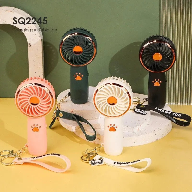 Summer New Mini Mini Fan Cute Cartoon Portable Charging USB Handheld Fan Student Outdoor Fan