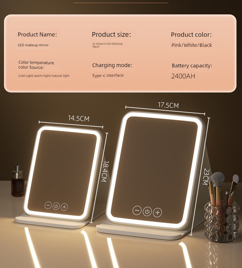 LED Standing Student Household Smart Makeup Mirror with Light