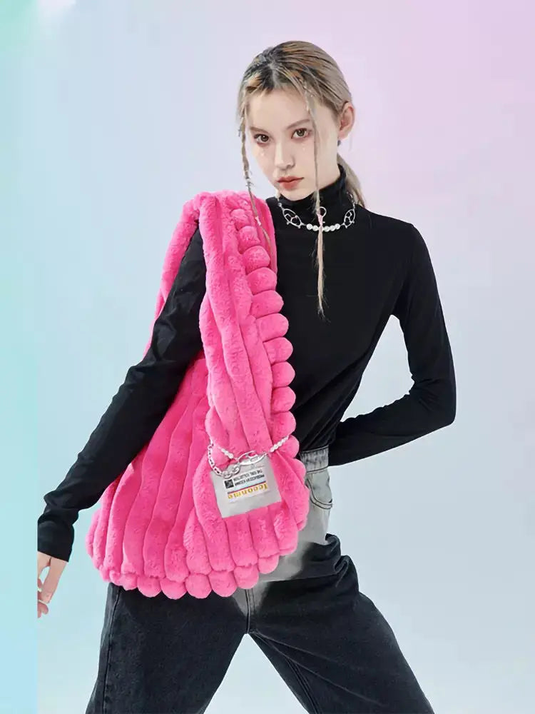 Soft Plush Large Capacity Tote Bag