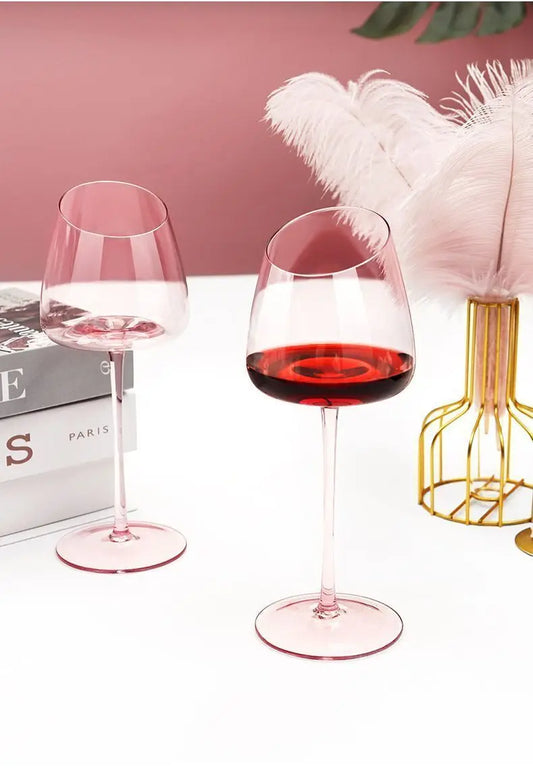 Pink Flamingo Lead-free Crystal Red Wine Glass Cup Goblet Pink Burgundy Glass Cup High-value Household Champagne Glass Cup