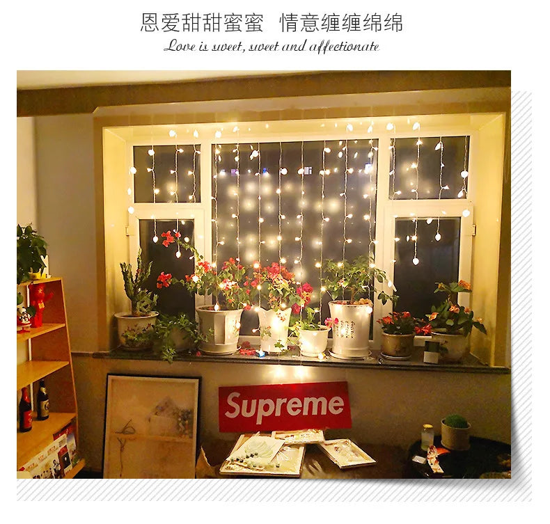 Star LED String Lights Love Heart Bow Shape Led Curtain Lights Birthday Christmas Party Wedding Decorations Fairy Lights Bedroom